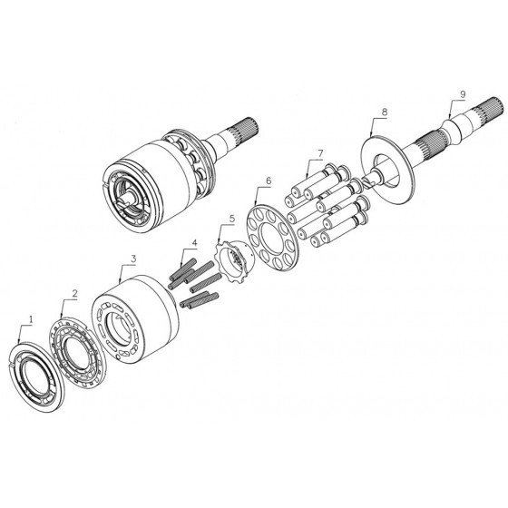 Wydajność Sauer Danfoss Pump Parts, SPV6-119 Hydraulic Pump Excavator Parts